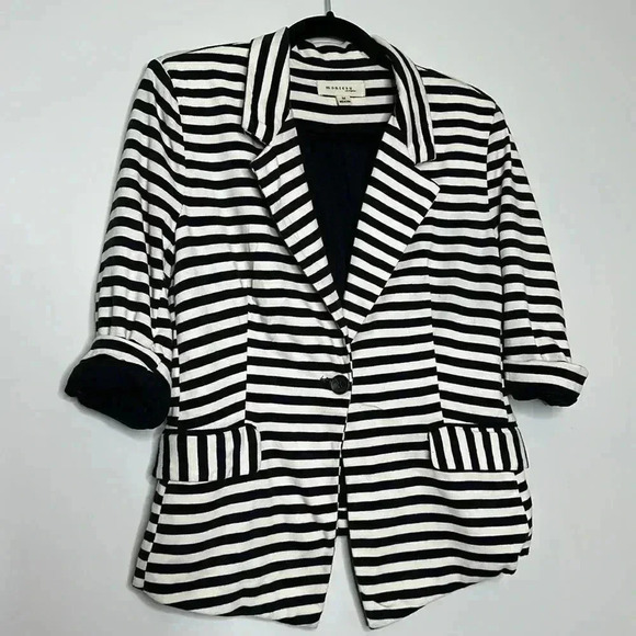 Monteau Black & White Stripped Blazer - Picture 3 of 6